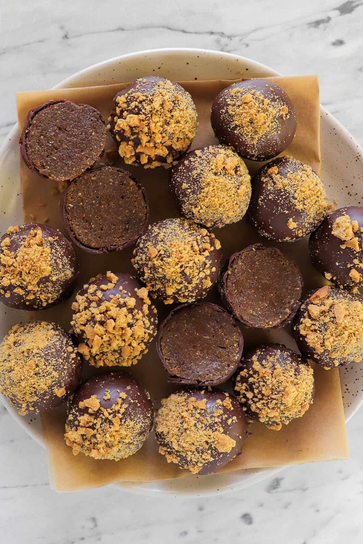 Truffles on plate.