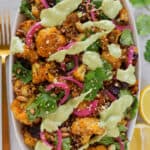 Moroccan Cauliflower with Coriander Yoghurt Sauce
