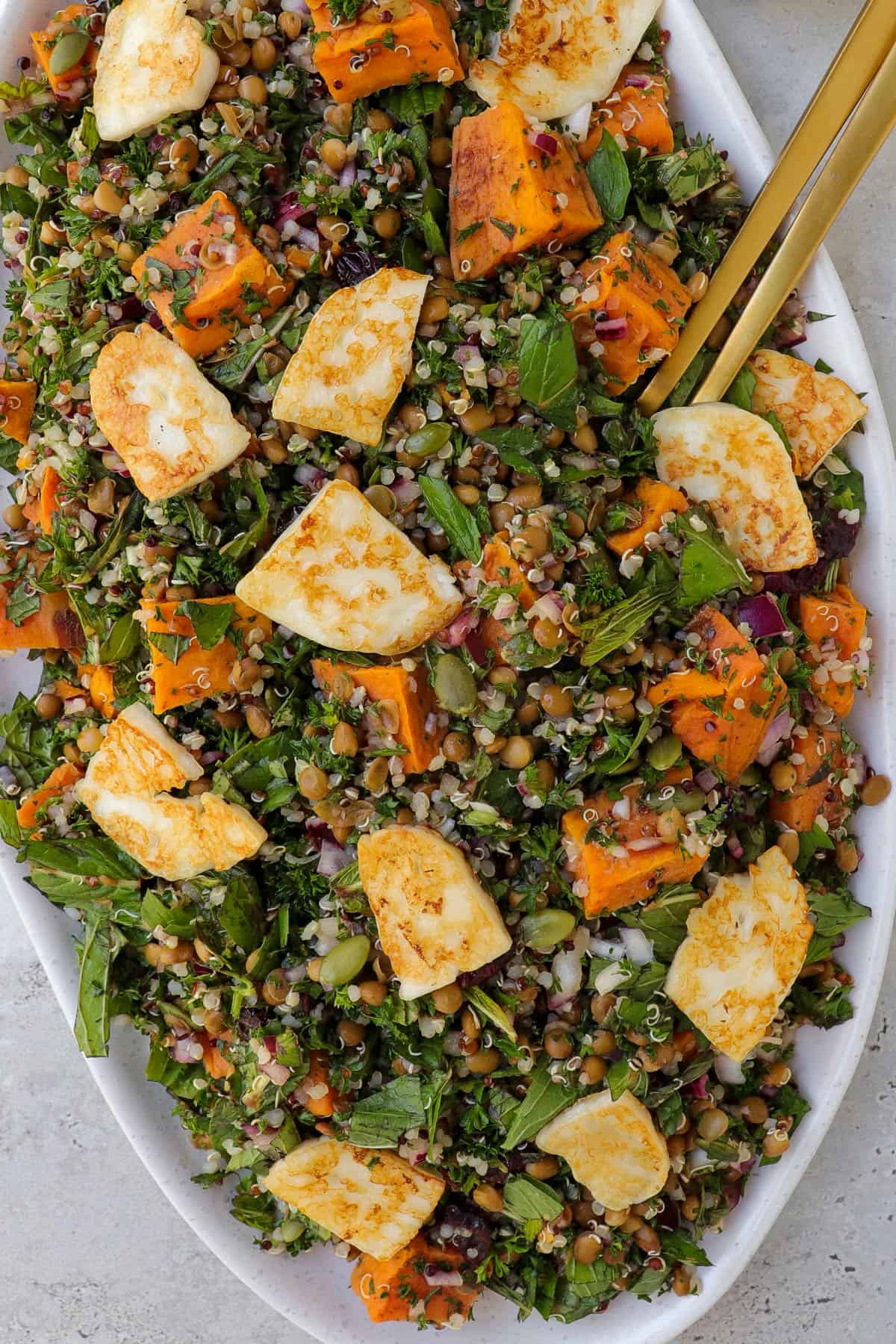 Close up shot of salad.