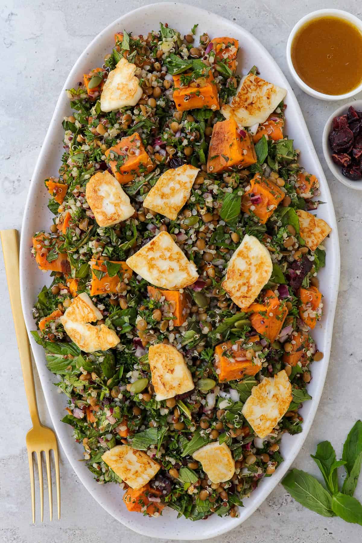 Salad on serving platter.