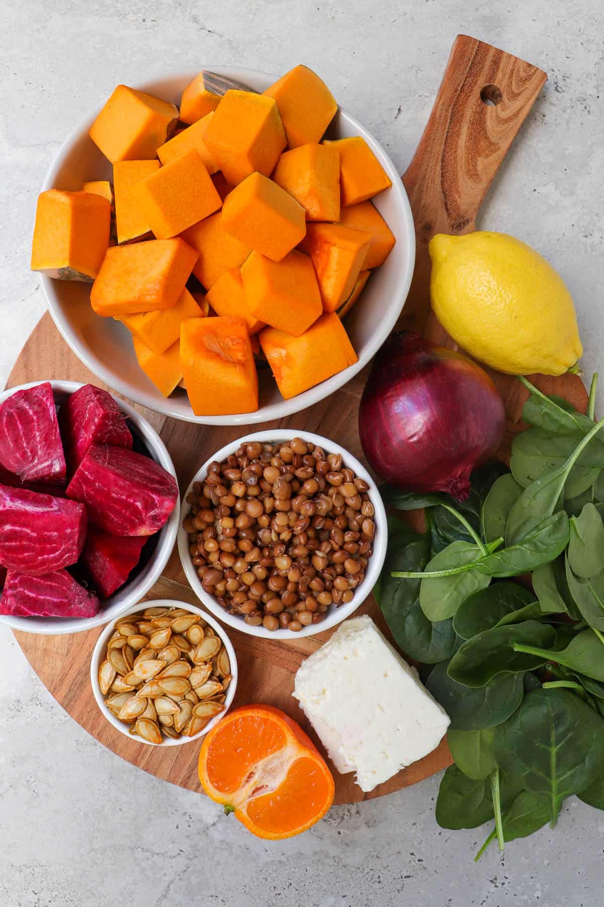 Ingredients for salad.