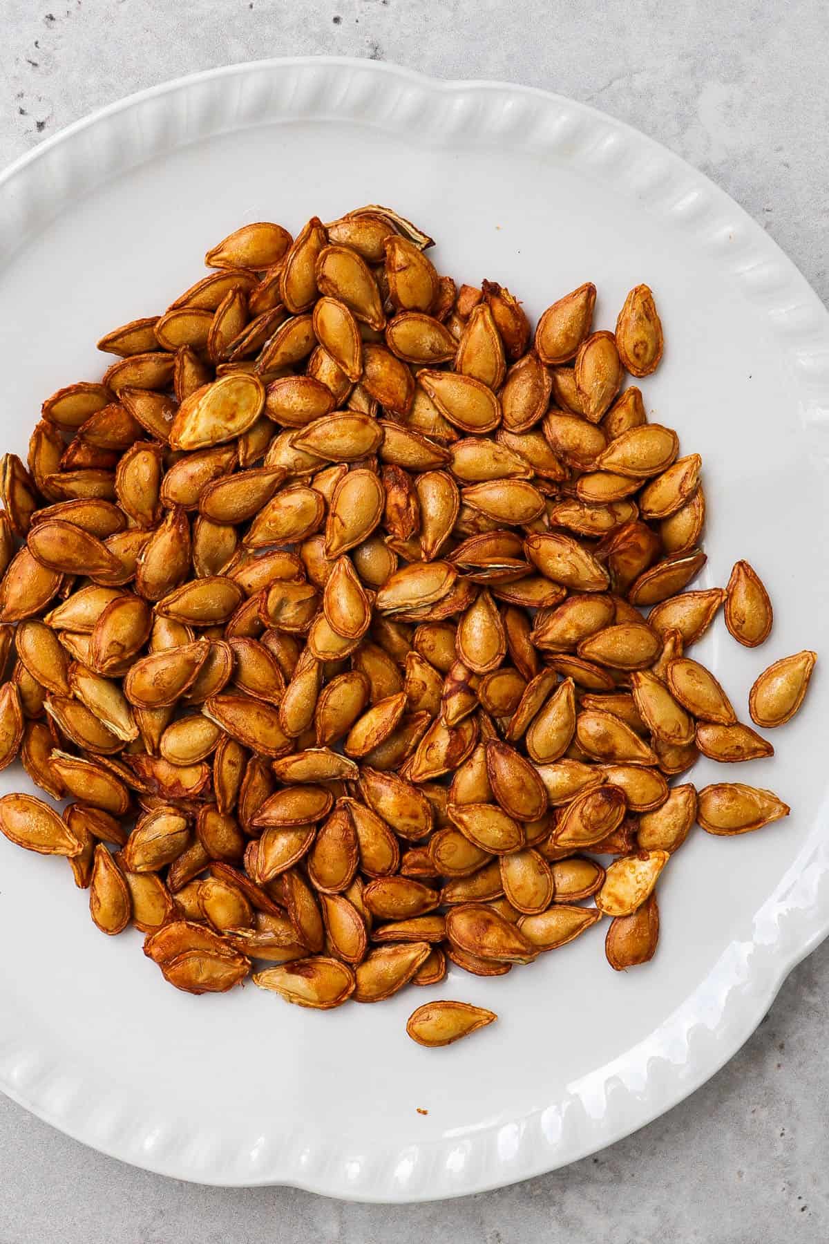 Freshly roasted pumpkin seeds.