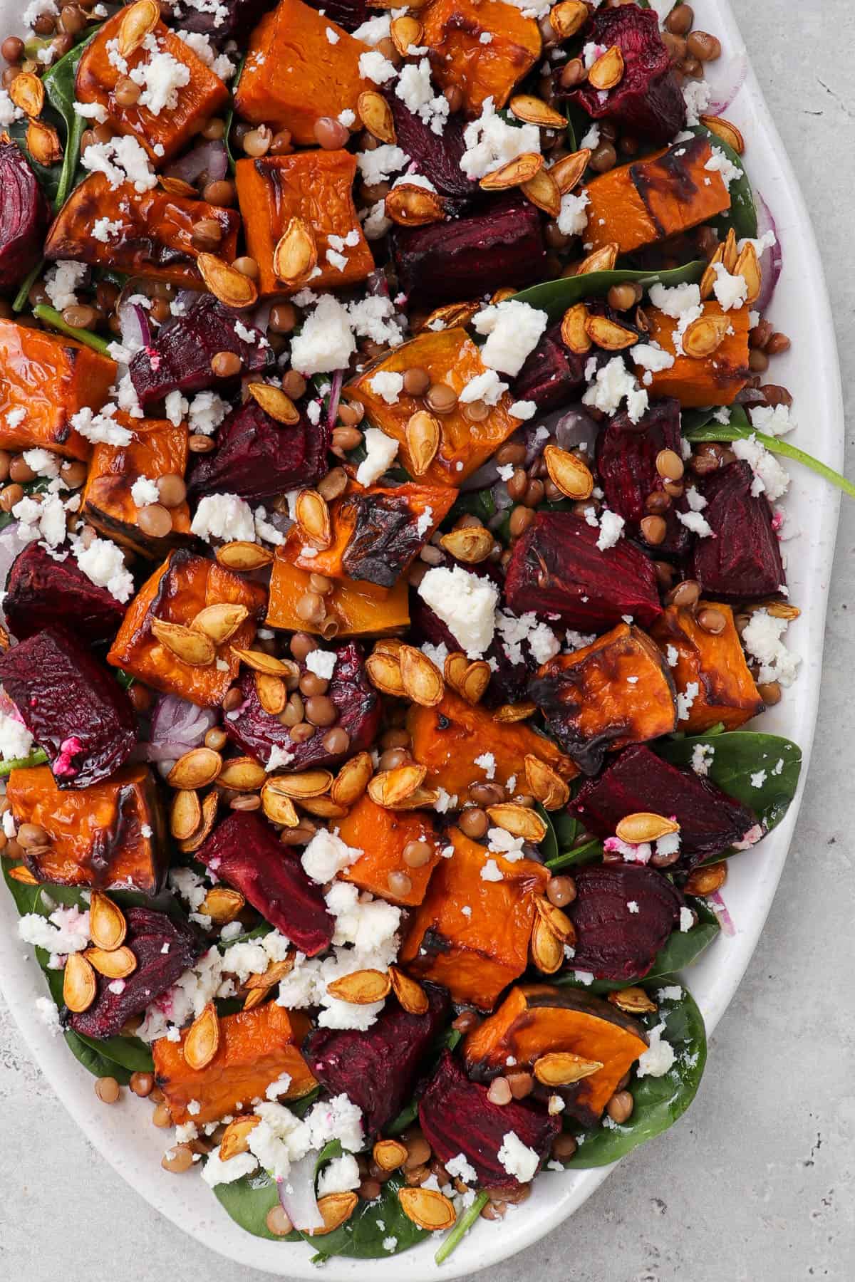 Close up shot of salad.