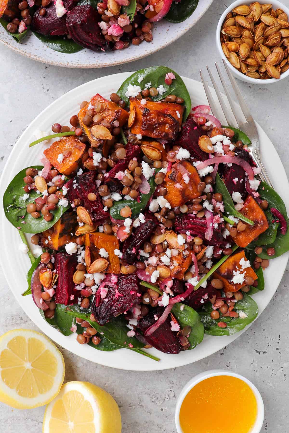 Salad on a plate.