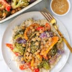 Peanut Veggie Chickpea Tray Bake