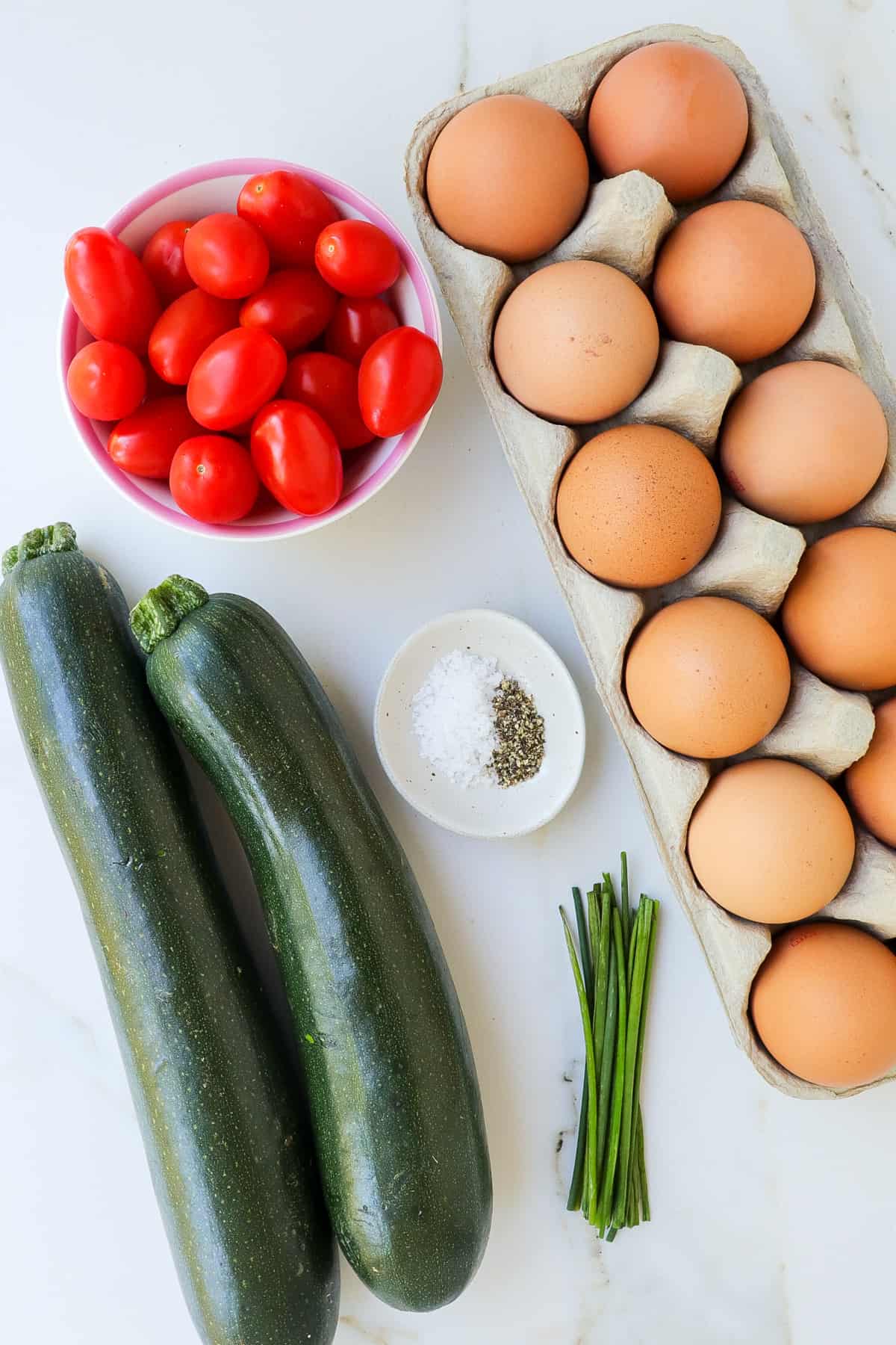 Ingredients shown to make egg cups.