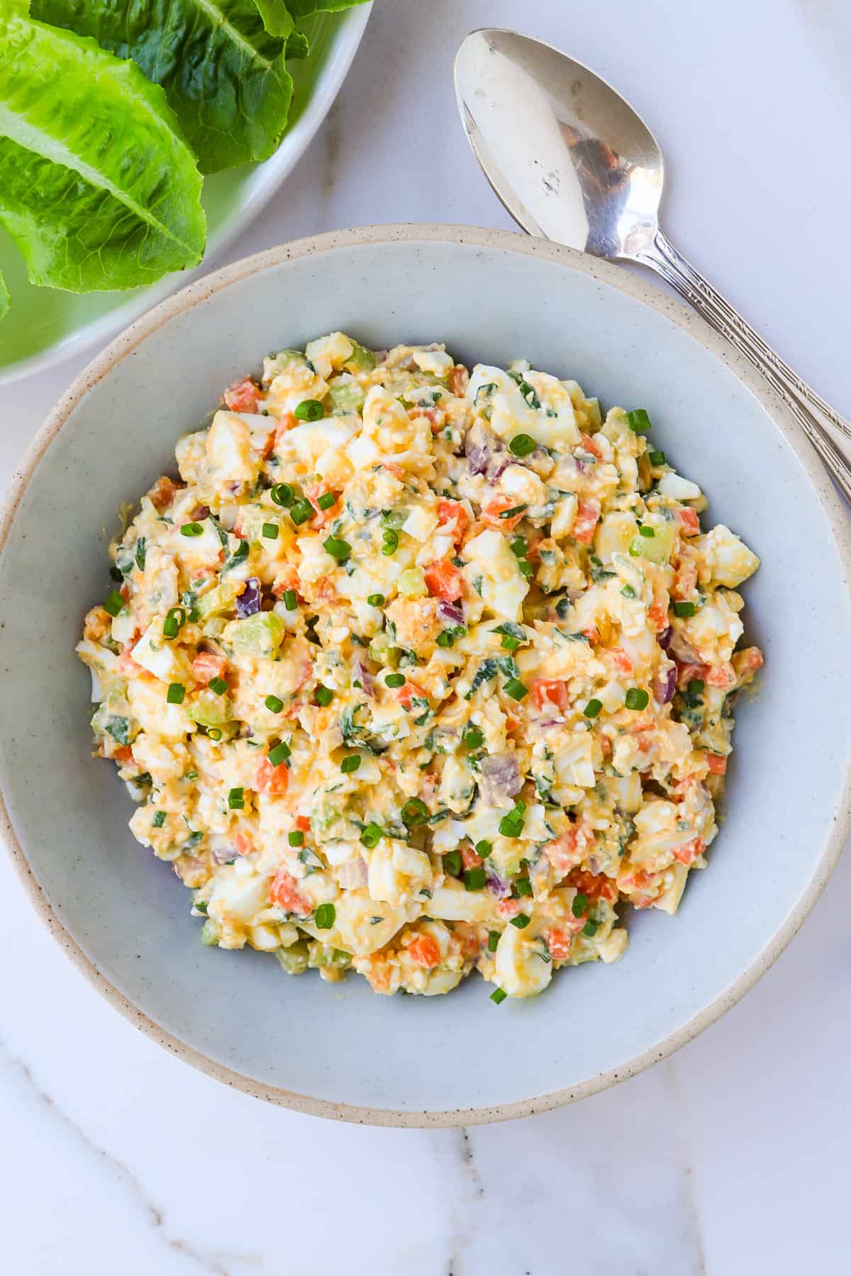 Egg salad in a bowl.