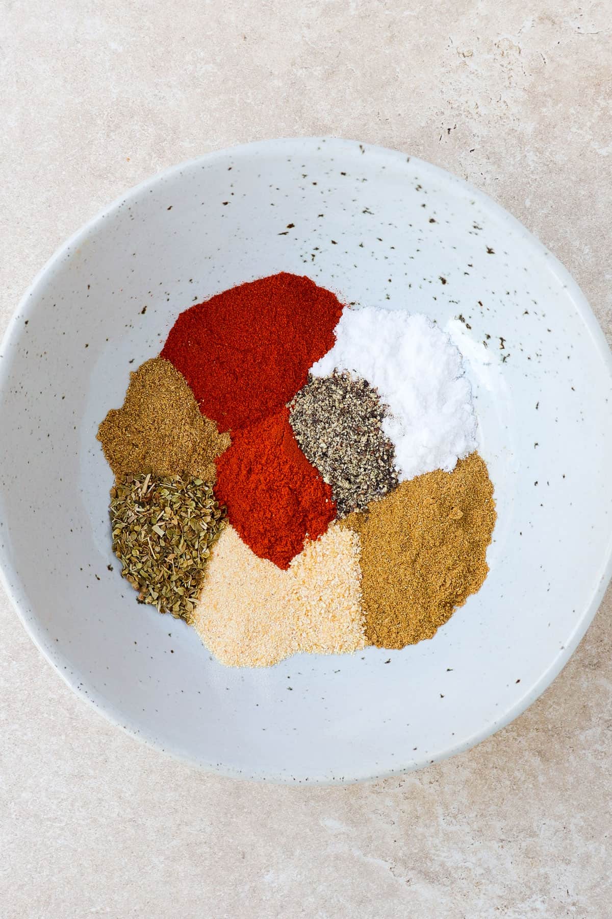 Spices shown to make seasoning.
