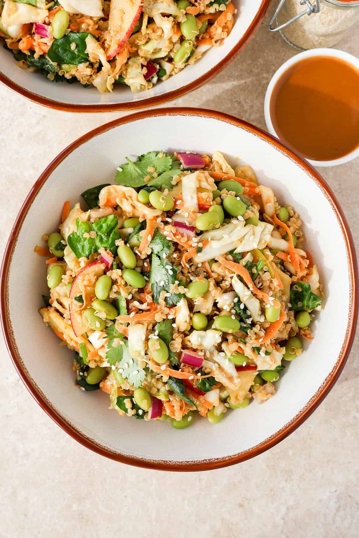 Edamame salad in a bowl.