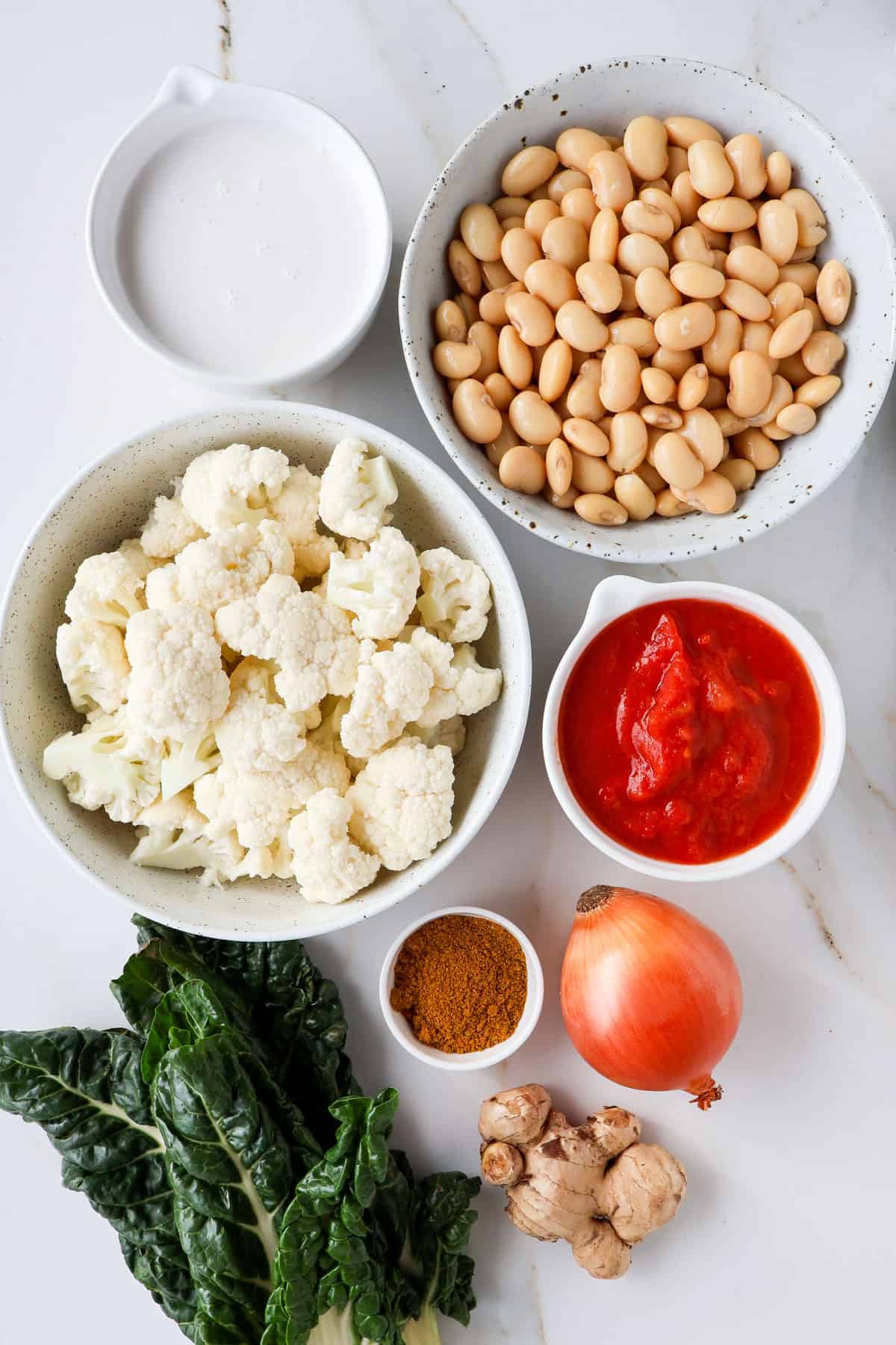 Ingredients shown to make the curry.