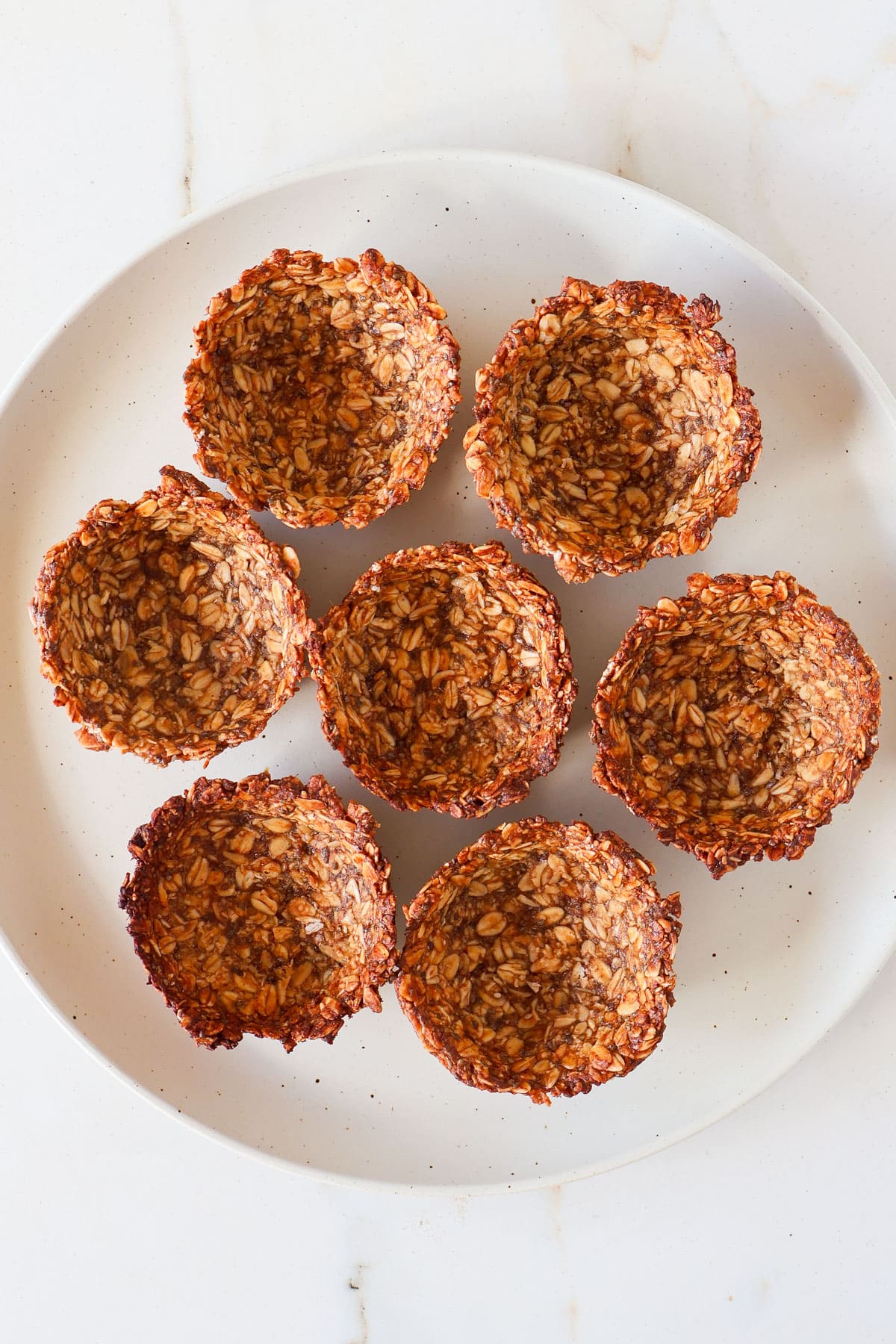 Baked granola cup shells
