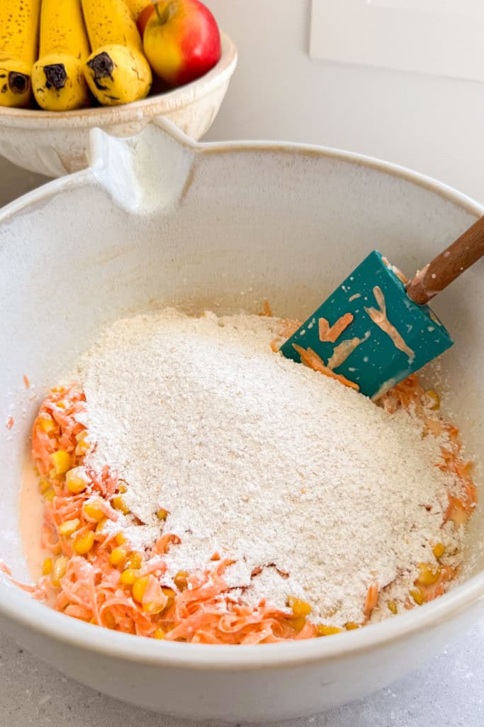 Flour added to the bowl.